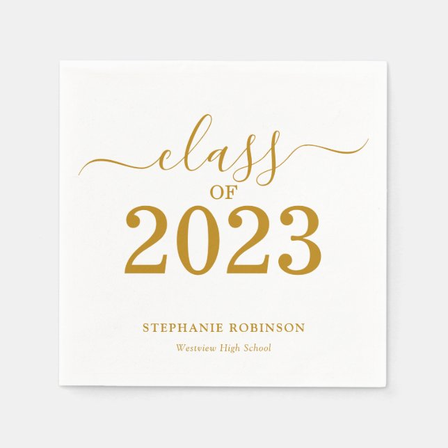 Klasse des 2023-Gold-Script-Abschlusses Serviette (Vorderseite)