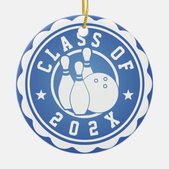Klasse des 202X-Bowling-Teams Keramik Ornament (Vorne)