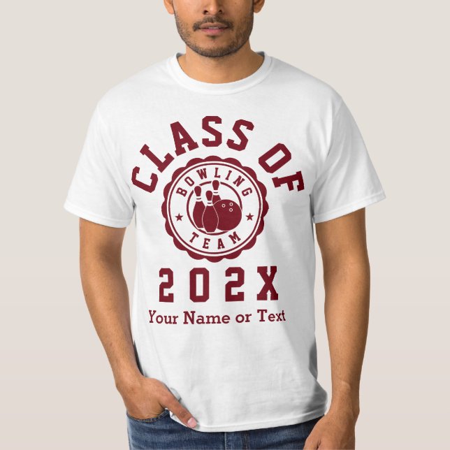 Klasse des 202X-Bowling-Teams T-Shirt (Vorderseite)
