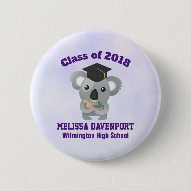 Klasse des 20xx Niedlichen Koala-Bären in Graduati Button (Vorderseite)