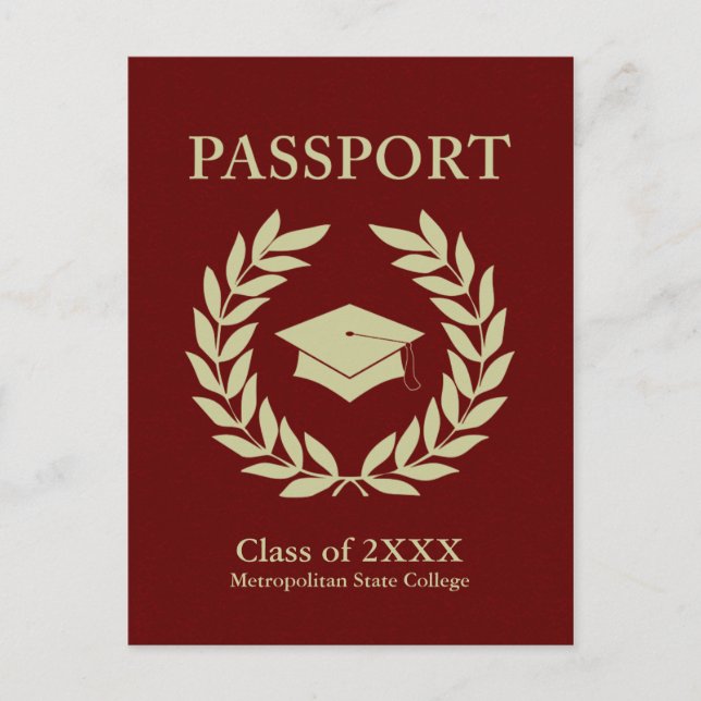 Klasse des Abschluss-Passes 2022 Ankündigungspostkarte (Vorderseite)