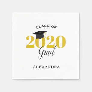 Klasse des Abschlusses 2020  Modernes Gold und Sch Serviette