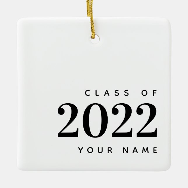 Klasse des Abschlusses 2022 Moderne Weihnachten Keramikornament (Vorderseite)