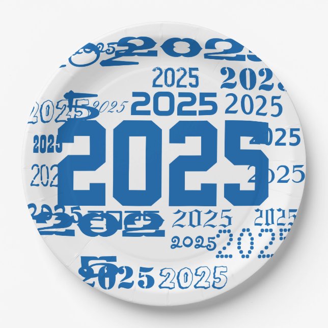 Klasse des Abschlusses 2025 Grad Pappteller (Vorderseite)