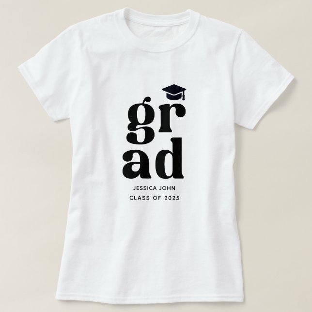 Klasse des Abschlusses 2025 Grad Zeremonie Party T-Shirt (Design vorne)