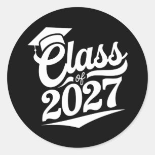 Klasse des Abschlusses 2027 Runder Aufkleber