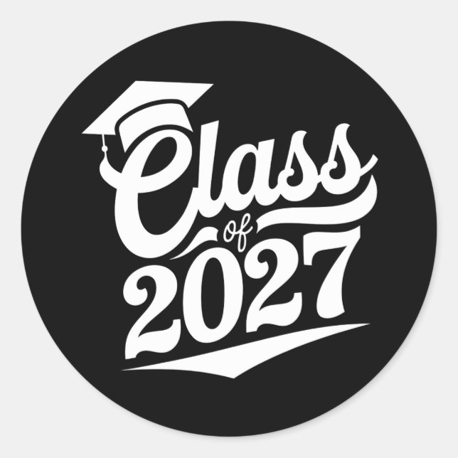Klasse des Abschlusses 2027 Runder Aufkleber (Vorderseite)