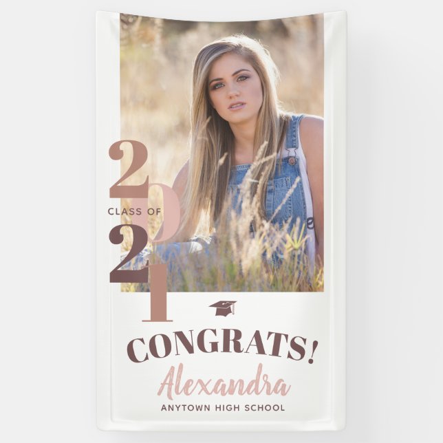 Klasse des Abschlusses "Blush Vertical Foto" Banner (Vertikal)