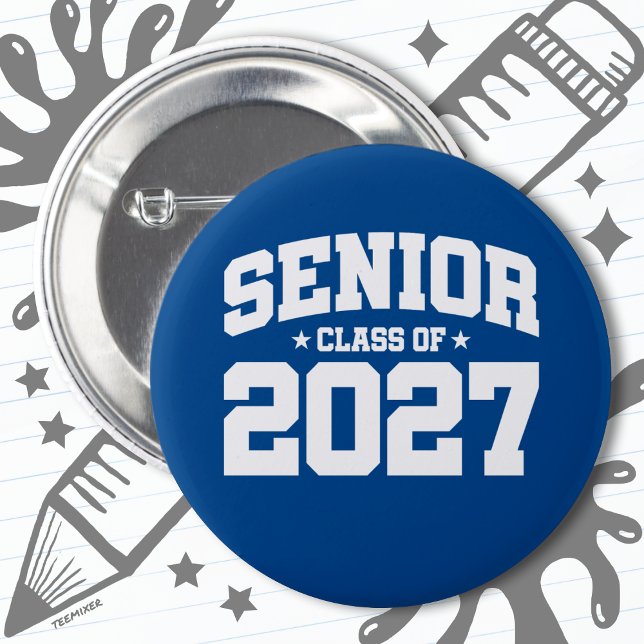 Klasse des Abschlusses der Oberstufe 2027 Senior 2 Button (Von Creator hochgeladen)