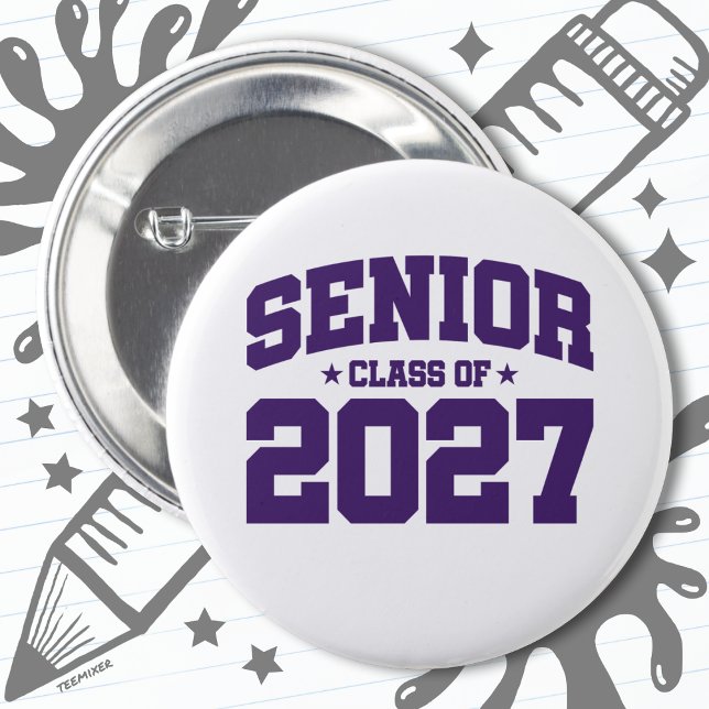 Klasse des Abschlusses der Oberstufe 2027 Senior 2 Button (Von Creator hochgeladen)
