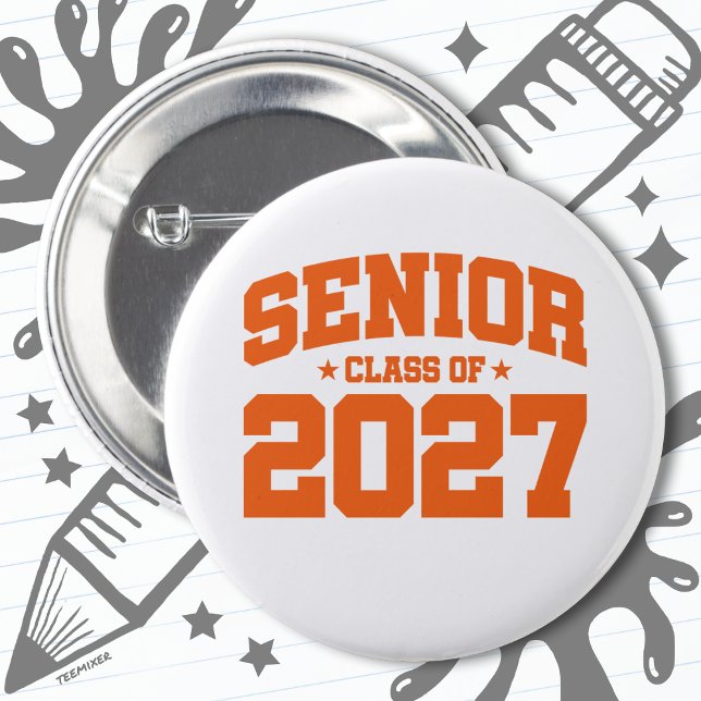 Klasse des Abschlusses der Oberstufe 2027 Senior 2 Button (Von Creator hochgeladen)