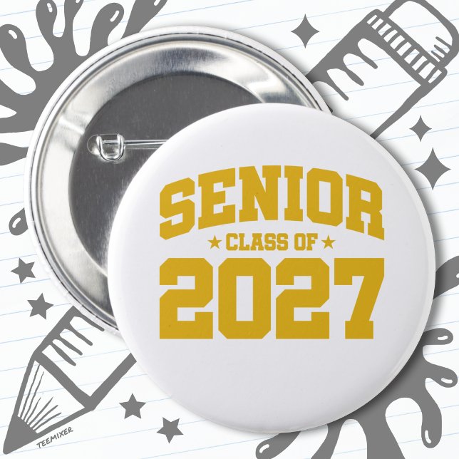 Klasse des Abschlusses der Oberstufe 2027 Senior 2 Button (Von Creator hochgeladen)