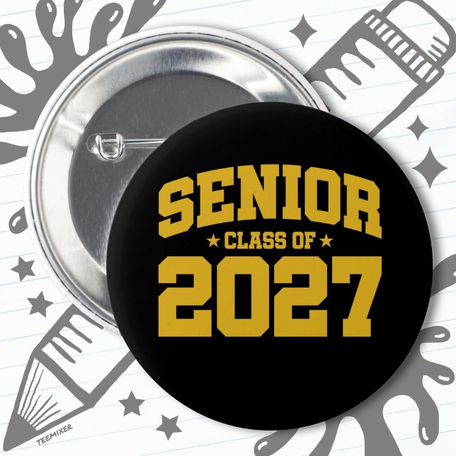 Klasse des Abschlusses der Oberstufe 2027 Senior 2 Button (Von Creator hochgeladen)