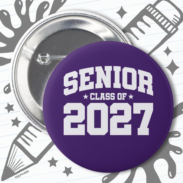 Klasse des Abschlusses der Oberstufe 2027 Senior 2 Button (Von Creator hochgeladen)