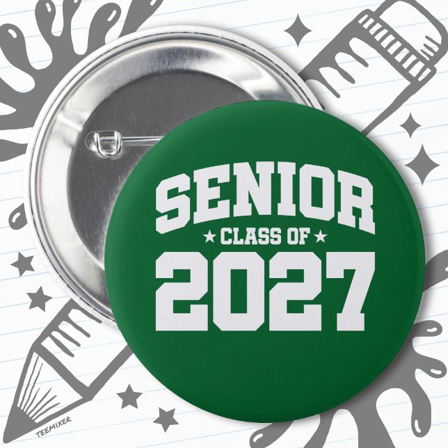 Klasse des Abschlusses der Oberstufe 2027 Senior 2 Button (Von Creator hochgeladen)