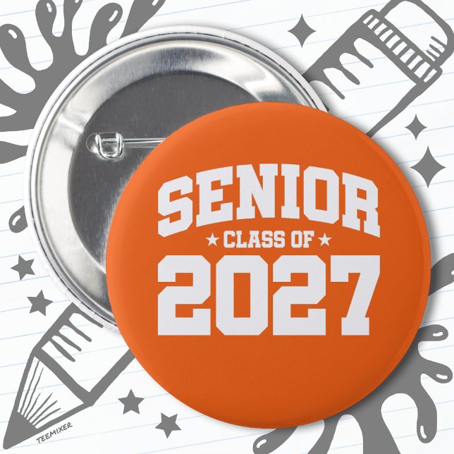Klasse des Abschlusses der Oberstufe 2027 Senior 2 Button (Von Creator hochgeladen)
