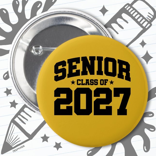 Klasse des Abschlusses der Oberstufe 2027 Senior 2 Button (Von Creator hochgeladen)