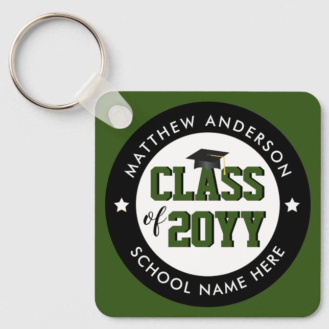 Klasse des Abschlusses "Forest Green Graduate" 202 Schlüsselanhänger (Vorderseite)
