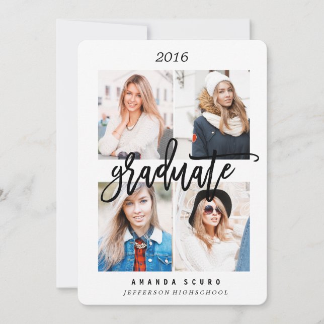 KLASSE DES ABSCHLUSSES "GERAHMTES FOTO" 2016 EINLADUNG (Vorderseite)