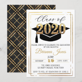 Klasse des Black & Gold Abschlusses 2020 Einladung