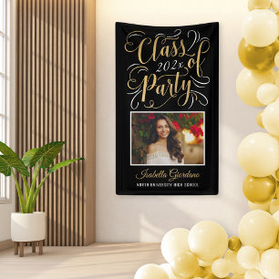 Klasse des Black Gold Graduation Party Fotos 2023 Banner