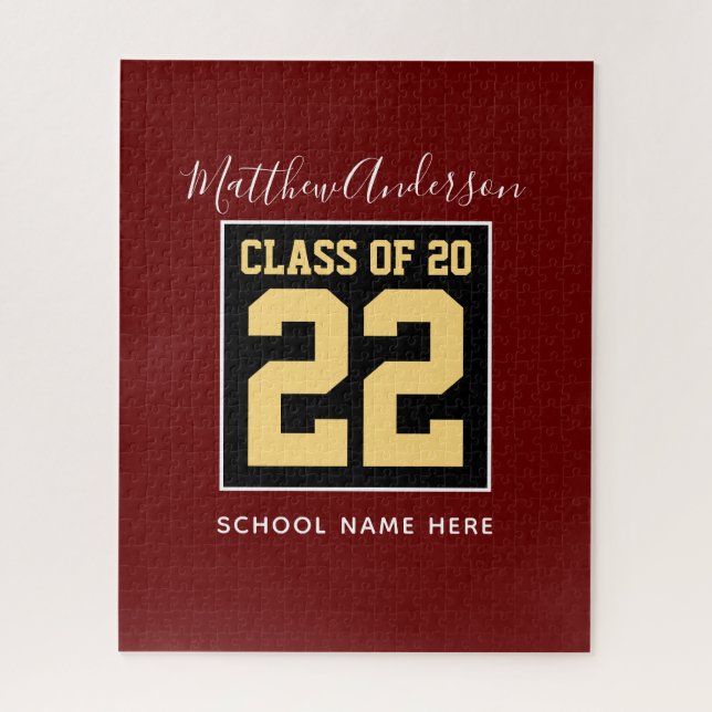 Klasse des Burgund Black and Gold Abschlüsse 2023 (Vertikal)