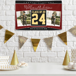 Klasse des Burgundy Black Gold Abschluss Fotos 202 Banner