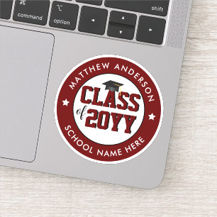 Klasse des Burgundy Graduate-Abschlusses 2024 Aufkleber