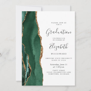 Klasse des Emerald Green Agate Foto Abschlusses 20 Einladung