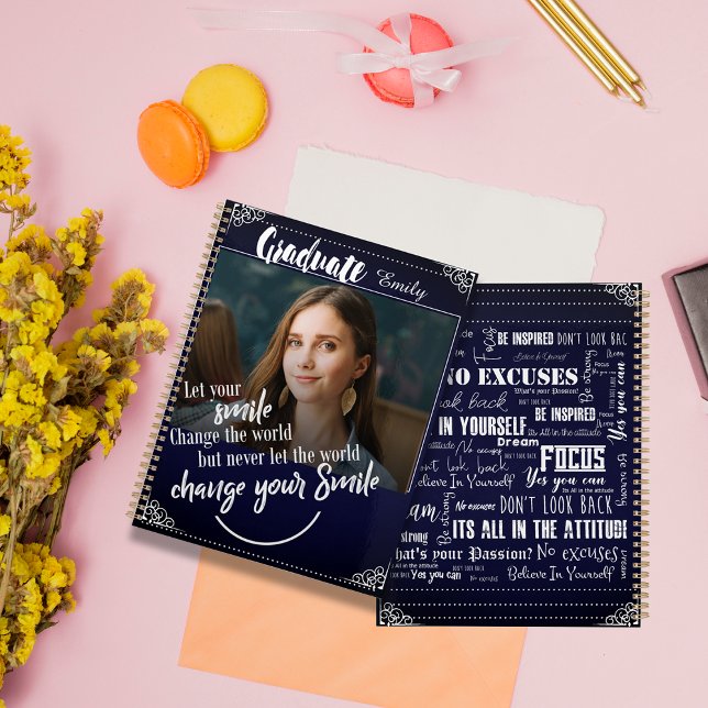 Klasse des Fotos 2024 Abschluss - Inspirationswört Planer (Class Of 2024 Graduation Photo Inspirational Words Planner)