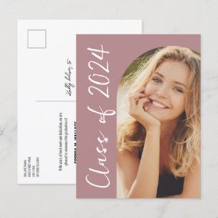 Klasse des Fotos "Blush Pink Custom Grad" 2024 Ankündigungspostkarte