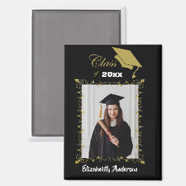 Klasse des Fotos für Schwarze-Gold-Cap-Pinselstric Magnet