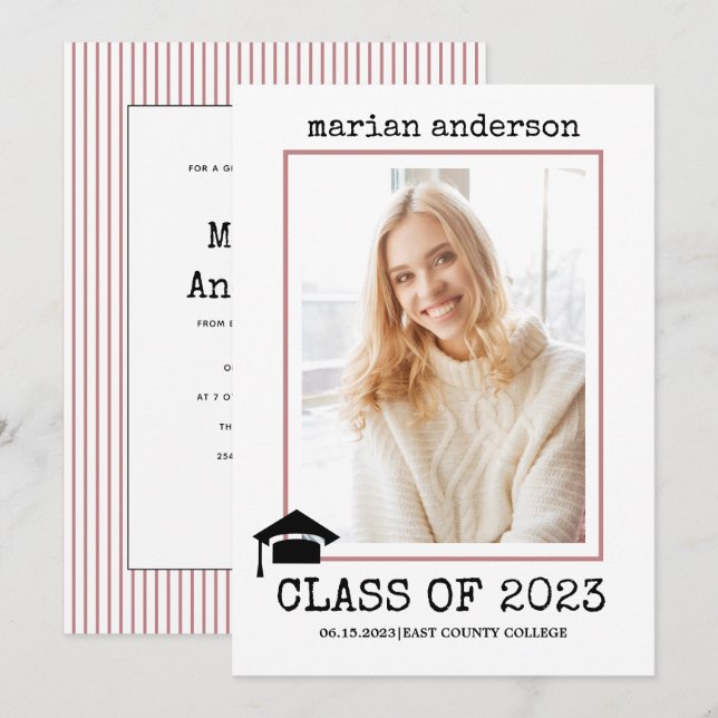Klasse des Fotos für staubige Rose 2023 Einladung (Vorne/Hinten)