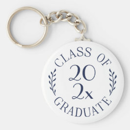 Klasse des Graduate Chic Navy Typografie White Schlüsselanhänger