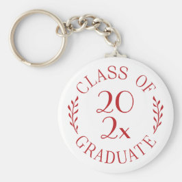 Klasse des Graduate Chic Red Typografy White Schlüsselanhänger