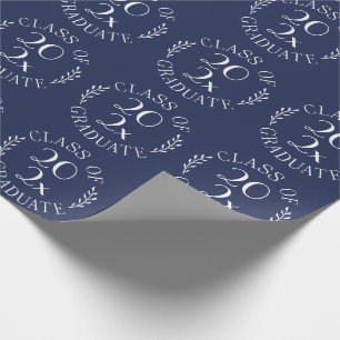 Klasse des Graduate Chic Typografy Navy Blue Geschenkpapier