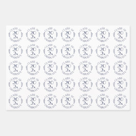 Klasse des Graduate Navy White Typografy Geschenkpapier Set