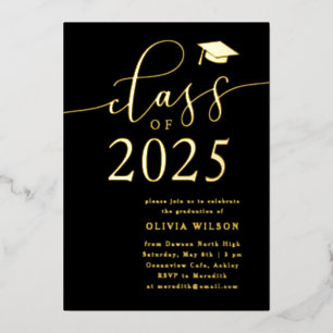 Klasse des Grand Party Black Gold 2025 Folieneinladung