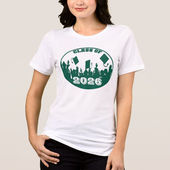 Klasse des grünen Abschlusses in das aktuelle Jahr Tri-Blend Shirt (Vorderseite)
