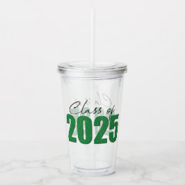 Klasse des grünen Glitzer von 2025 Acryltrinkbecher