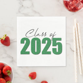 Klasse des grünen Glitzer von 2025 Serviette