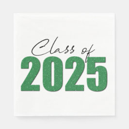 Klasse des grünen Glitzer von 2025 Serviette