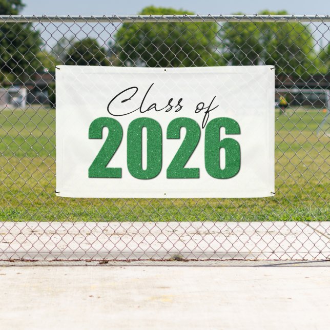 Klasse des grünen Glitzer von 2026 Banner (Insitu)