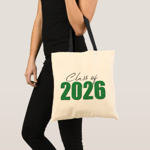 Klasse des grünen Glitzer von 2026 Tragetasche