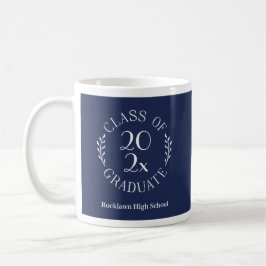 Klasse des Jahres Emblem School Name Navy Abschlus Kaffeetasse