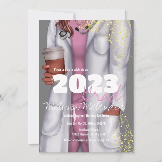 Klasse des Krankenpflegestudiums 2023 Einladung (Vorderseite)