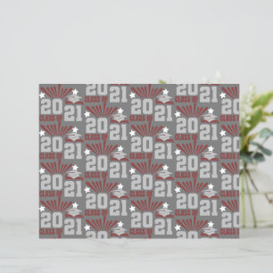 Klasse des Maroon Gray Scrapbook Paper 2021