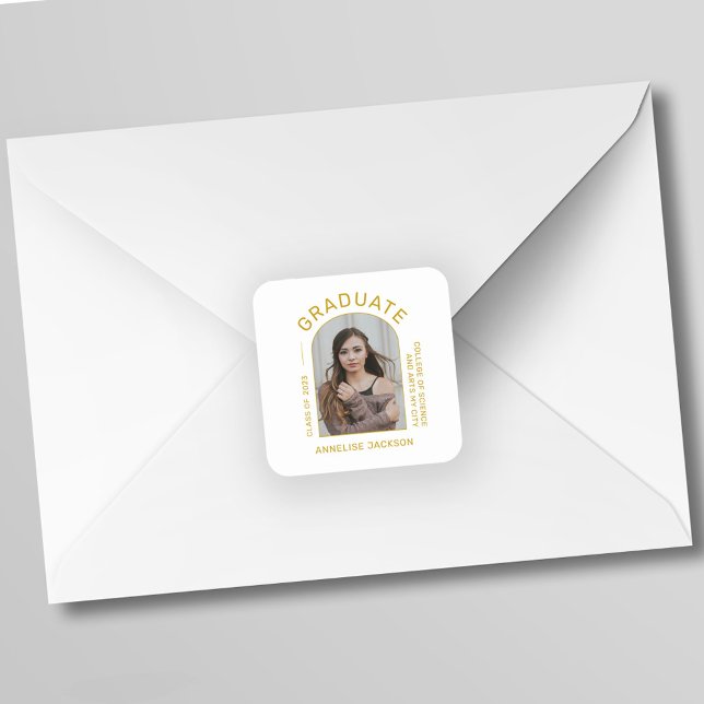 Klasse des minimalistischen Fotos Quadratischer Aufkleber (Von Creator hochgeladen)