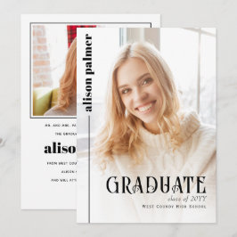Klasse des minimalistischen GRADUATE-Fotos 2025 Ankündigung