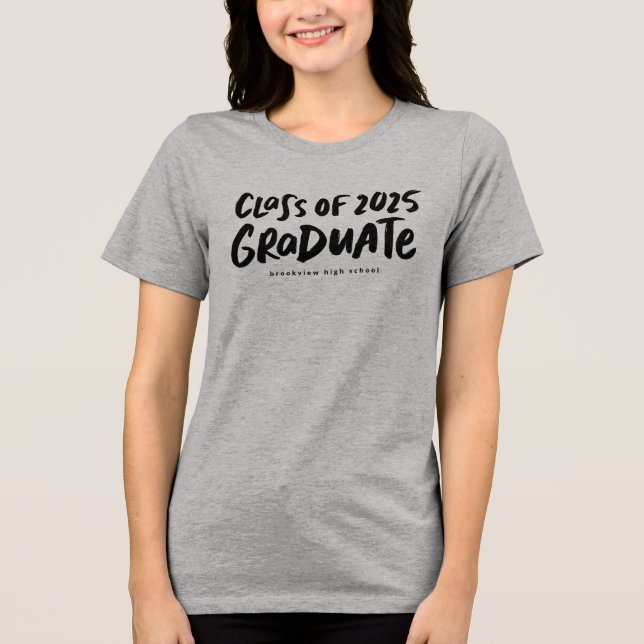 Klasse des modernen schwarzen Abschlusses im Jahr  Tri-Blend Shirt (Vorderseite)